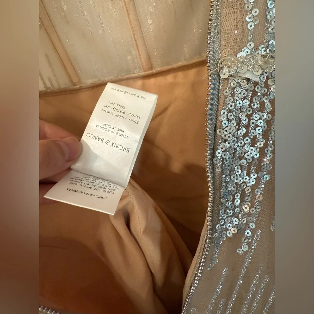 NWOT BRONX AND BANCO MADEMOISELLE SILVER MIDI DRESS - Picture 15 of 17